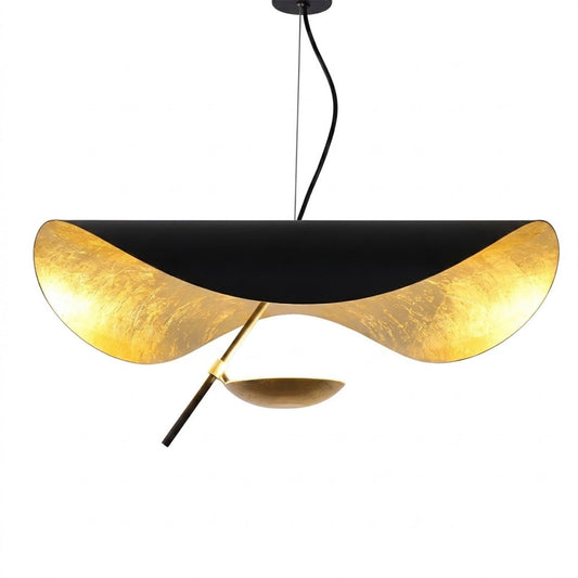 Giorgio pendant light applied gold leaf interior texture warm light reflection