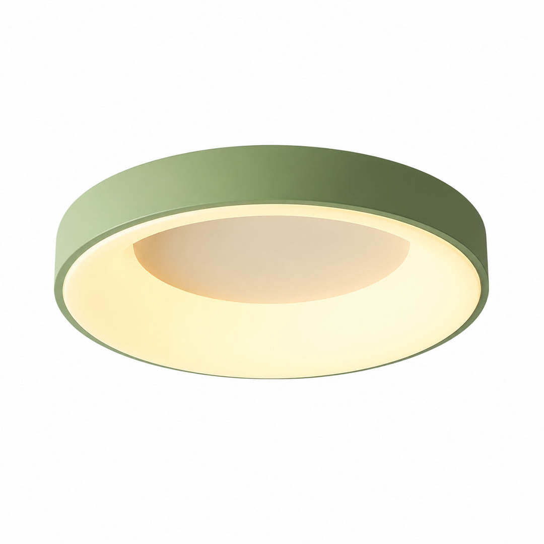 Astra slim LED flush mount ceiling light White 19 inch round 1.9 inch thin profile modern minimalist Scandinavian white background