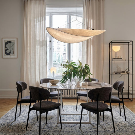 Aura 39 inch grand disc pendant living room foyer statement modern minimalist architectural lighting low ceiling
