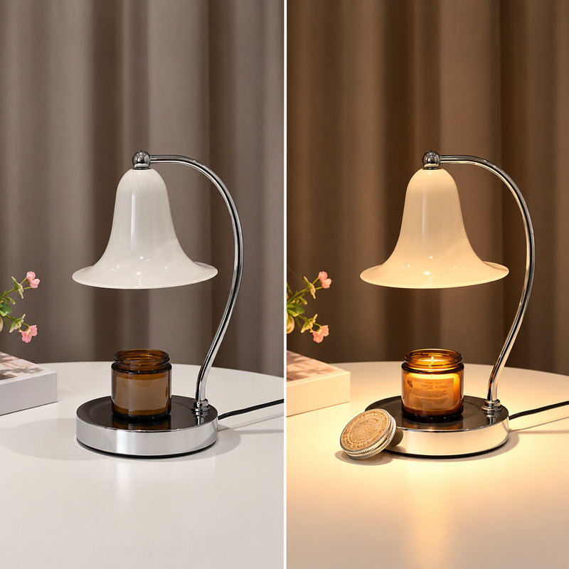 Detail of the GU10 halogen bulb inside the Campana candle warmer lamp that melts the candle with heat