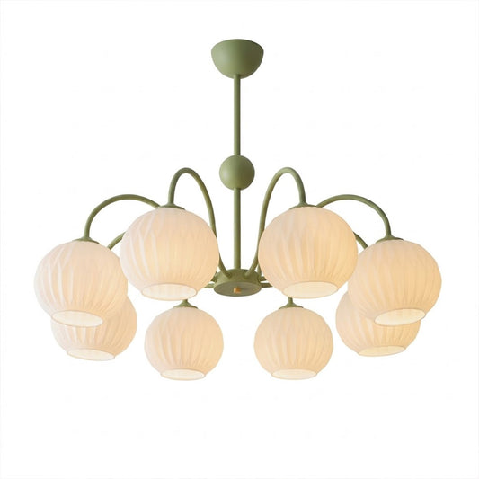Cleo Globe Chandelier – Frosted Ribbed Glass Cluster Pendant Light | Stuberlighting