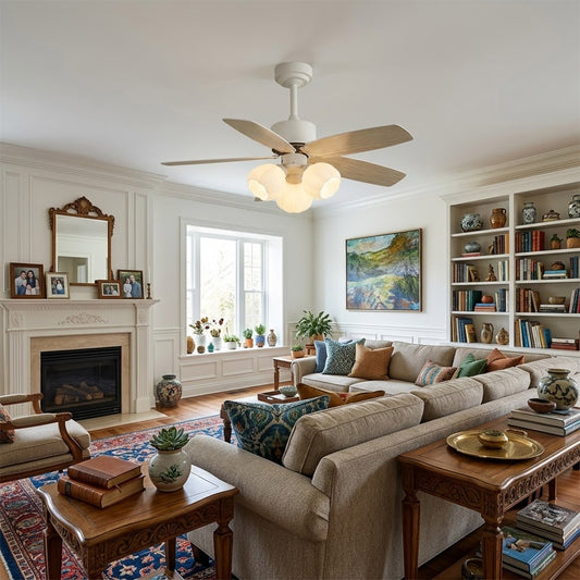 Florette 3 light ceiling fan in dining nook breakfast area cozy small space