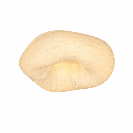 Nimbus mulberry silk cloud ceiling lamp 20 inch white triac warm dimming smooth dimmable atmospheric bedroom living room Japandi Zen premium Wabi Sabi flush mount white background