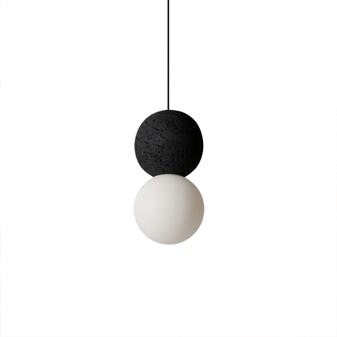 Norra concrete mini pendant light Black and White industrial modern 4.7 inch small G9 white background