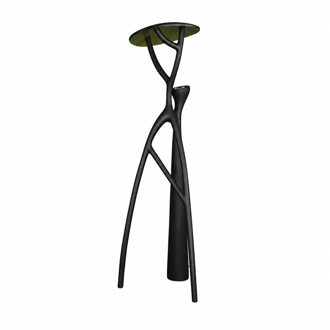 Ramo sculpture floor lamp shown as a striking tree-branch focal point both lit and unlit