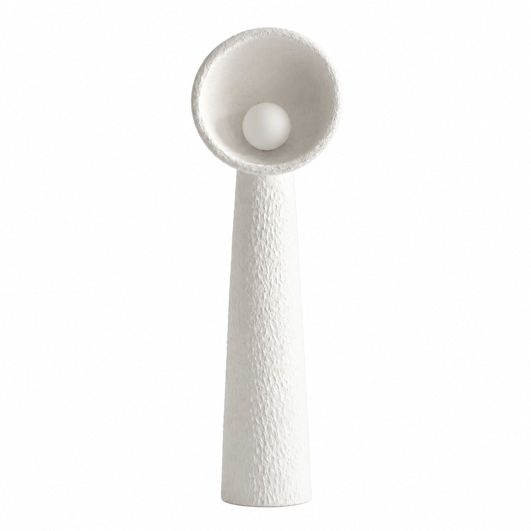 Tall 58.3-inch Totem sculptural floor lamp as a monumental statement in an open living area