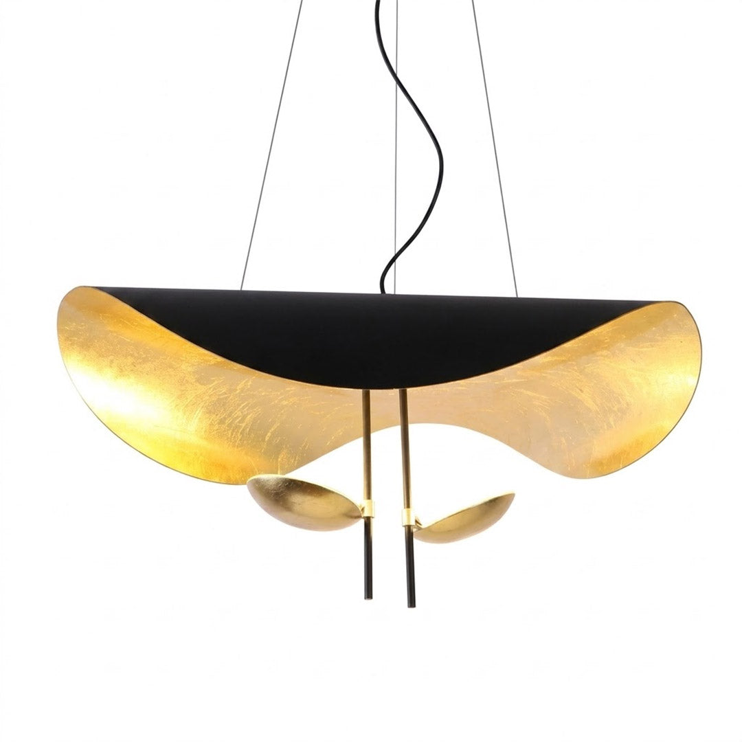 Giorgio pendant light applied gold leaf interior texture warm light reflection