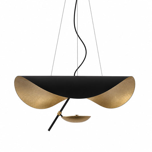 Giorgio pendant light applied gold leaf interior texture warm light reflection