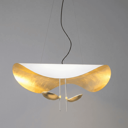Giorgio pendant light applied gold leaf interior texture warm light reflection