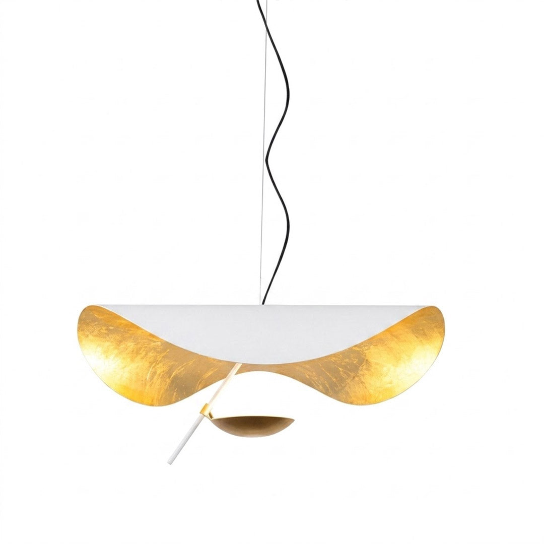 Giorgio pendant light applied gold leaf interior texture warm light reflection