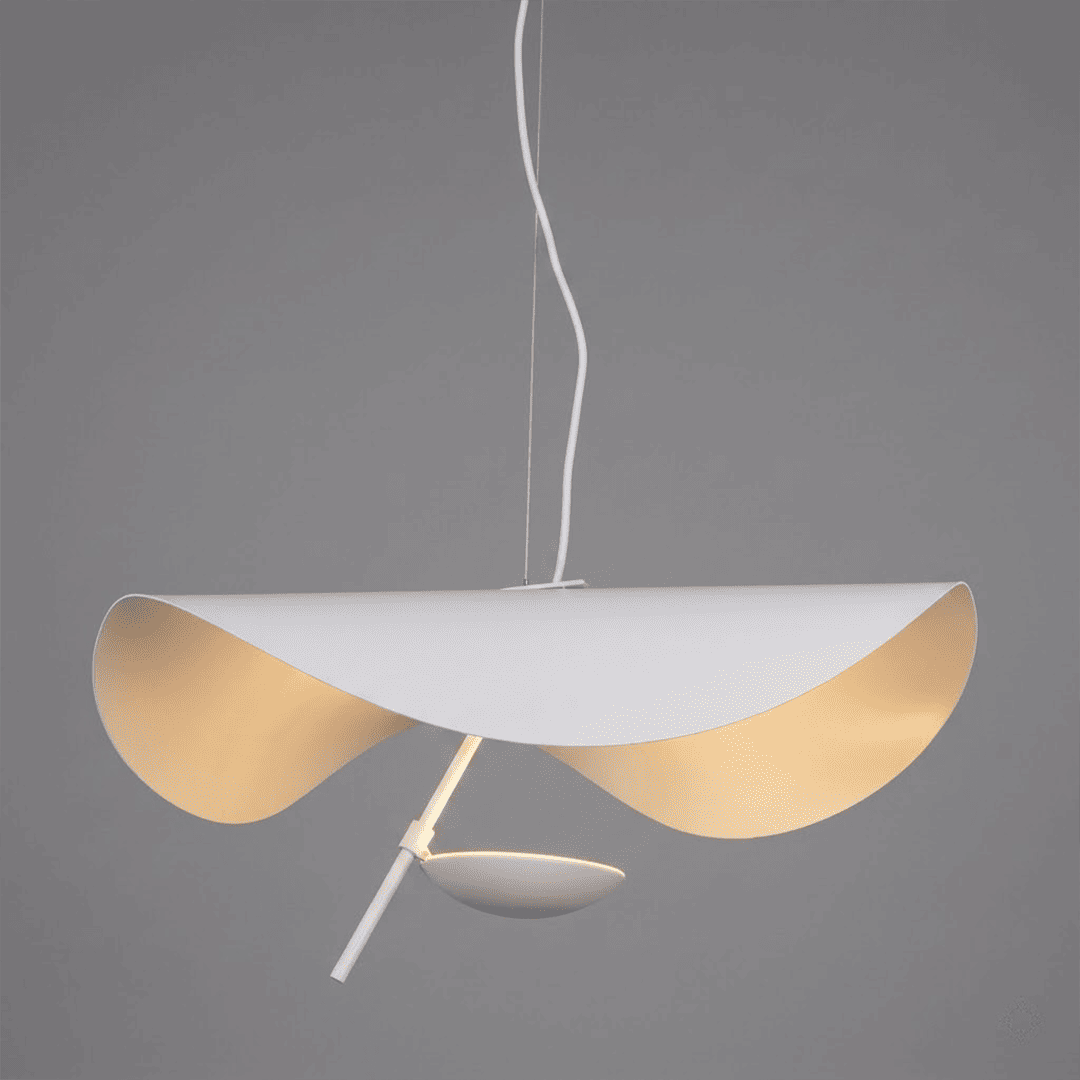Giorgio pendant light applied gold leaf interior texture warm light reflection