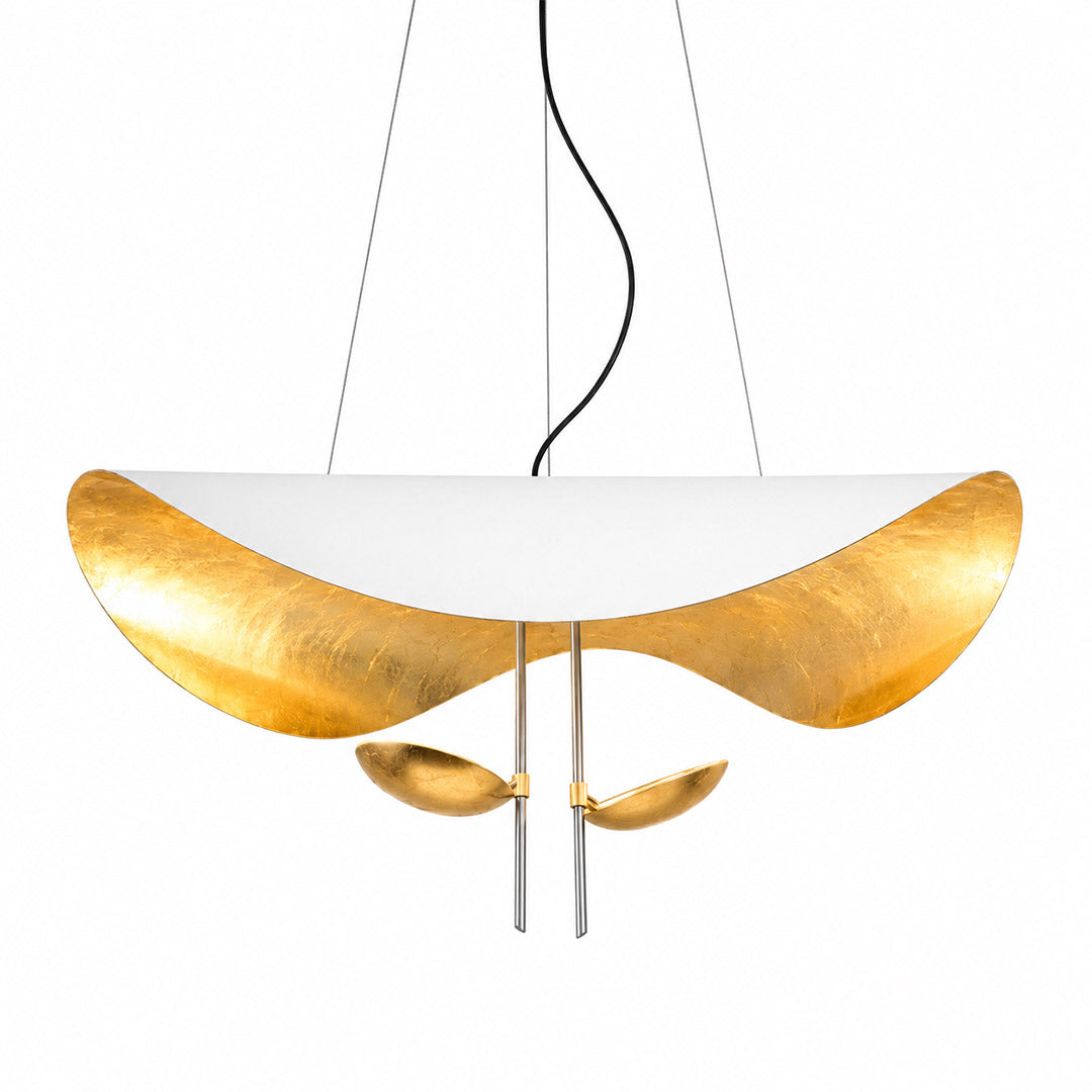 Giorgio pendant light applied gold leaf interior texture warm light reflection