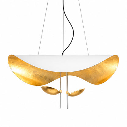 Giorgio pendant light applied gold leaf interior texture warm light reflection