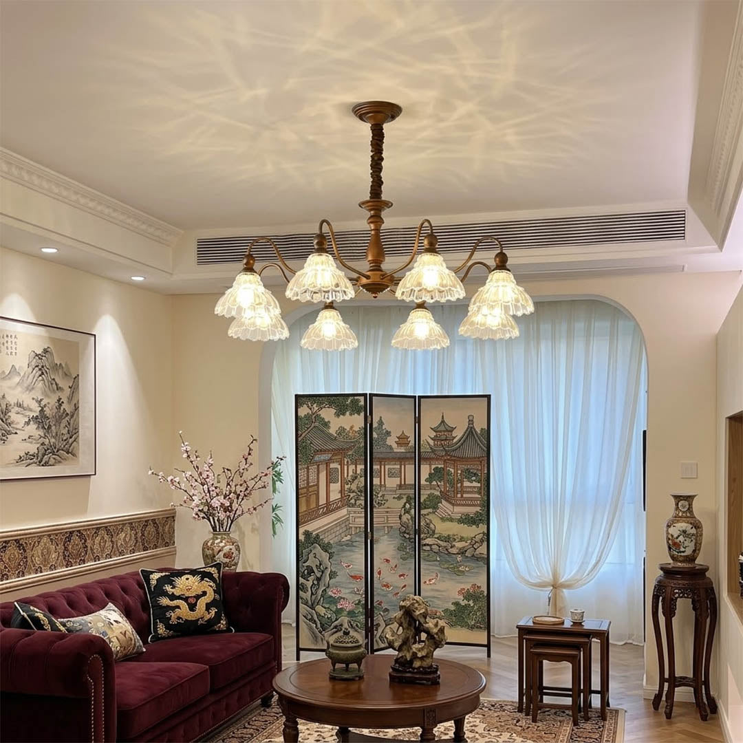 Adele 39 inch grand round antique brass chandelier double height foyer entryway vintage statement architectural welcoming