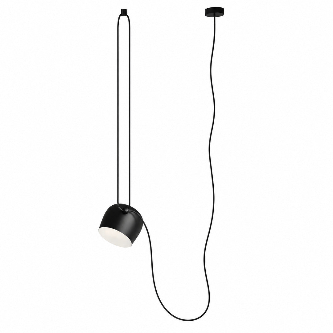 Single-head black Aim adjustable pendant light over a kitchen sink