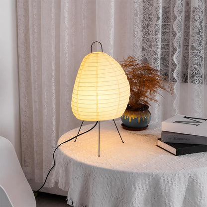 Cozy japandi living room decor with Akari 1N Table Lamp on table - stuberlighting