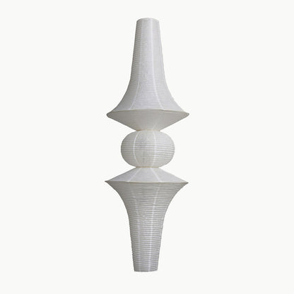 Akari E model pendant light in a minimalist dressing room setting.