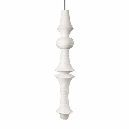Akari E-Series pendant light minimalist geometric rice paper lamp off status - stuberlighting