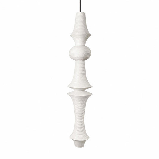 Akari E-Series pendant light minimalist geometric rice paper lamp off status - stuberlighting