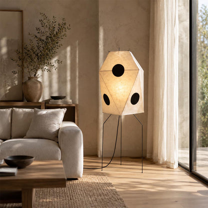 Organic modern living room decor featuring Akari UF3-Q Floor Lamp and armchair - stuberlighting