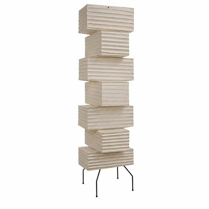 Akari UF4-L10 Floor Lamp minimalist stacked paper lantern tripod light - stuberlighting