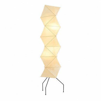 Akari UF4-L8 floor lamp beige washi rice paper shade tall sculptural minimalist Japanese white background front view
