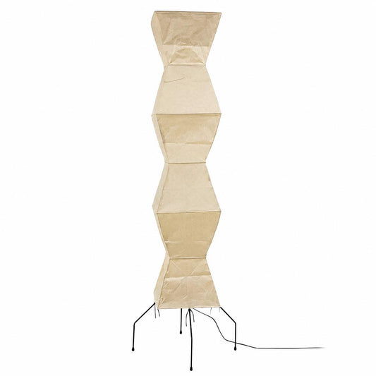 Geometric origami-style silhouette of an unlit Akari UF4-L9 Floor Lamp on a clean white background by Stuber Lighting.