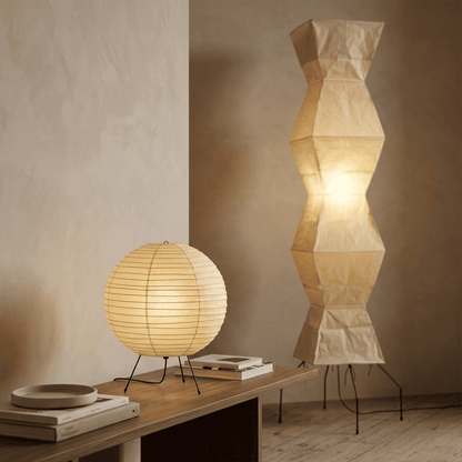 Grand 74-inch Akari UF4-L9 floor lamp with handmade white washi paper shade