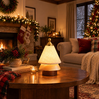 Alberello cordless lamps glowing along a Christmas dinner table