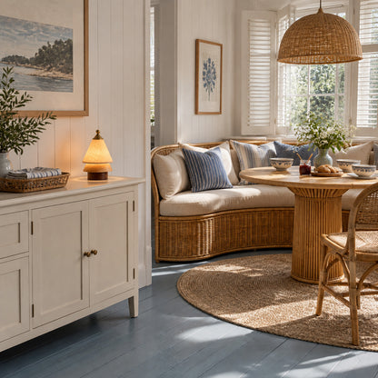 Alberello cordless lamp on an entryway console welcoming guests