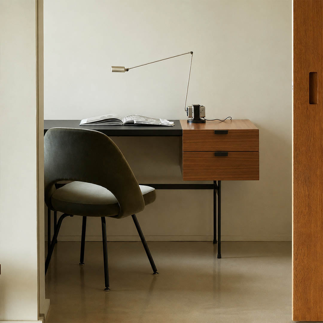 Aldric swing arm table lamp desk home office work reading directional light metal industrial modern American home lifestyle interior styled