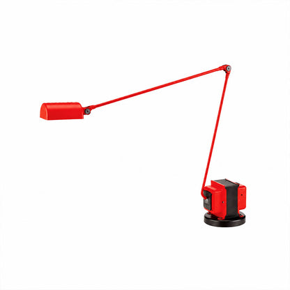 Aldric swing arm table lamp red adjustable arm rotating head slim metal colorful modern white background front view