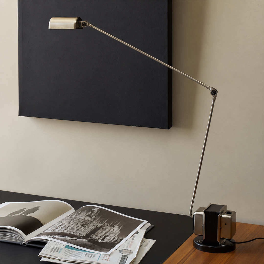 Aldric swing arm table lamp desk home office work reading directional light metal industrial modern American home lifestyle interior styled