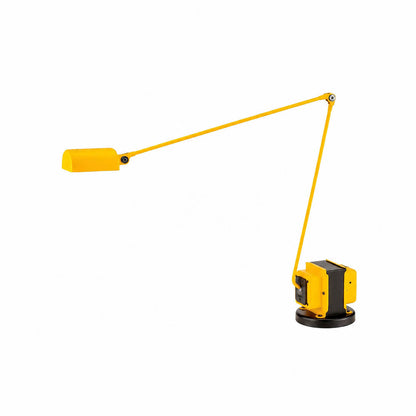 Aldric swing arm table lamp yellow adjustable arm rotating head slim metal colorful modern white background front view