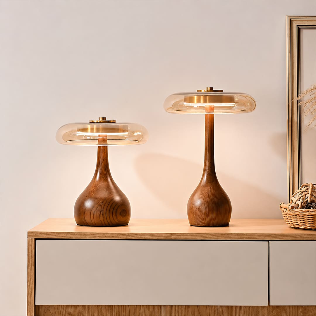 Ambra table lamp size scale reference short 9.8 inch tall 12.6 inch next to book hand size reference compact bedside accent proportional reference