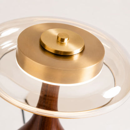 Ambra table lamp signature amber glass shade dome warm golden translucent glow honey rich saturated detail close up craftsmanship