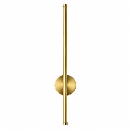 Asse rechargeable wall sconce with a slim vertical linear body glowing warm on a wall