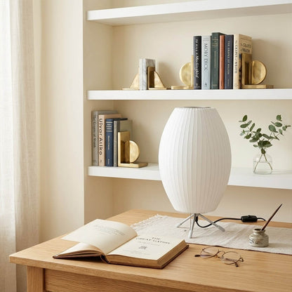Astrid Model C tripod silk table lamp home office desk reading corner workspace Japandi minimalist warm interior