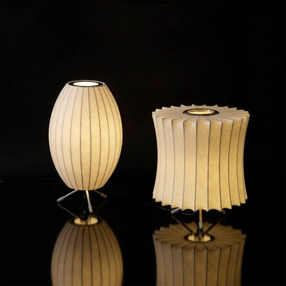 Astrid tripod silk table lamp 4 Models A B C D size comparison side by side choice helper Japandi Wabi Sabi