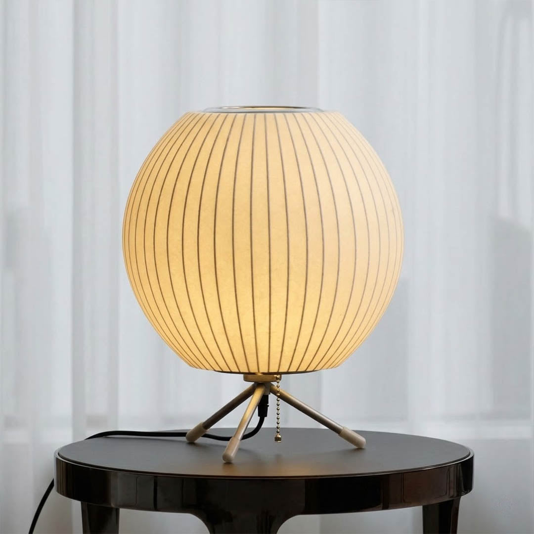 Astrid Model C tripod silk table lamp home office desk reading corner workspace Japandi minimalist warm interior