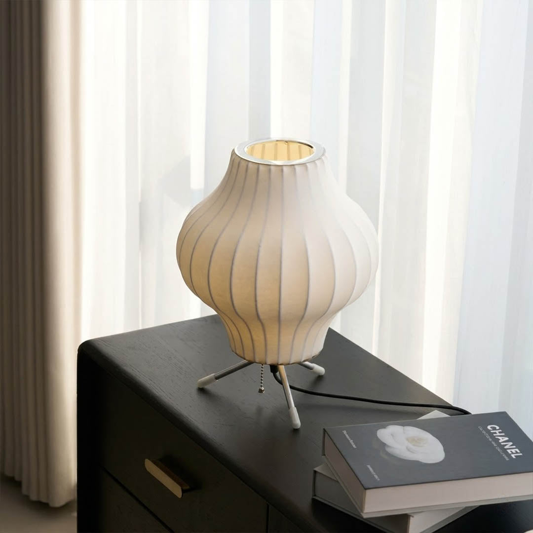 Astrid Model C tripod silk table lamp home office desk reading corner workspace Japandi minimalist warm interior