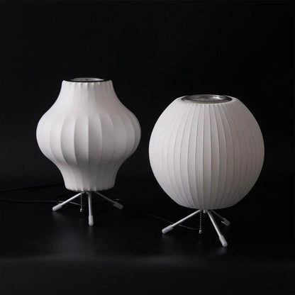 Astrid tripod silk table lamp 4 Models A B C D size comparison side by side choice helper Japandi Wabi Sabi