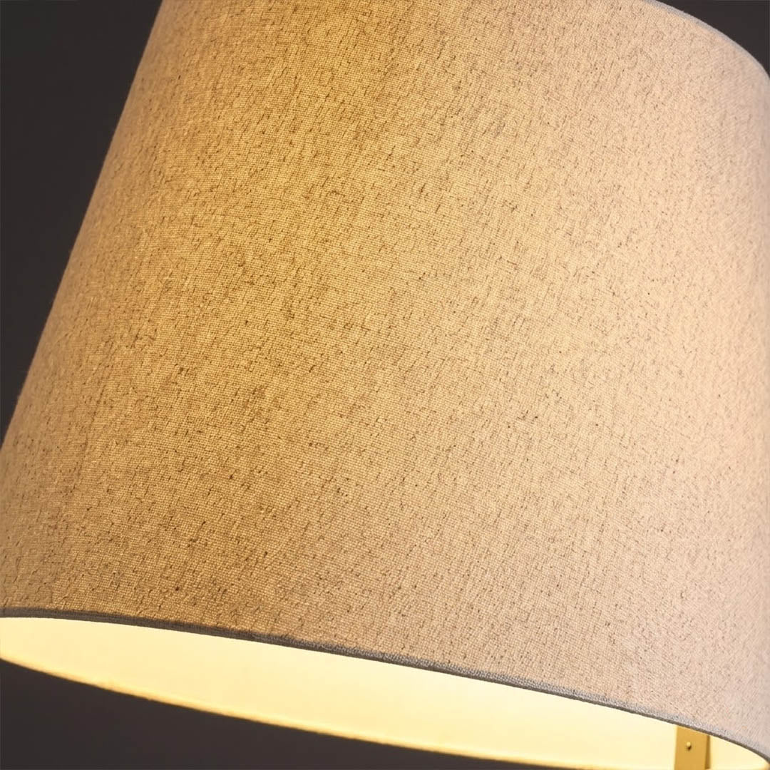Atlas floor lamp wooden frame detail close up natural wood grain minimalist design