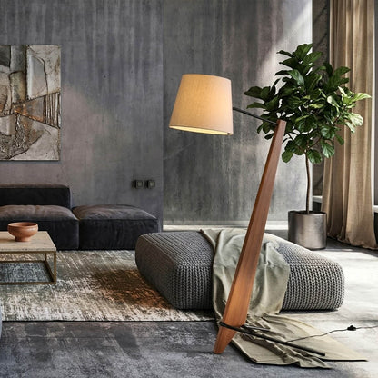 Atlas oversized floor lamp in open plan space warm ambient glow scandinavian interior