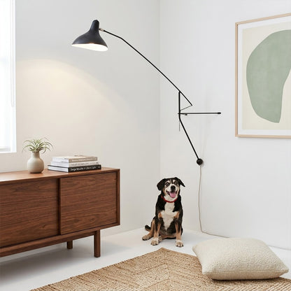 Atria 60 inch wall lamp modern loft long wall graphic statement matte black architectural sculpture concrete interior