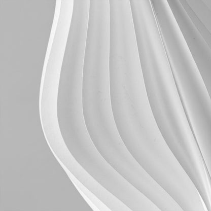 Aureli white wave LED floor lamp with sculptural acrylic shade by Stuberlighting