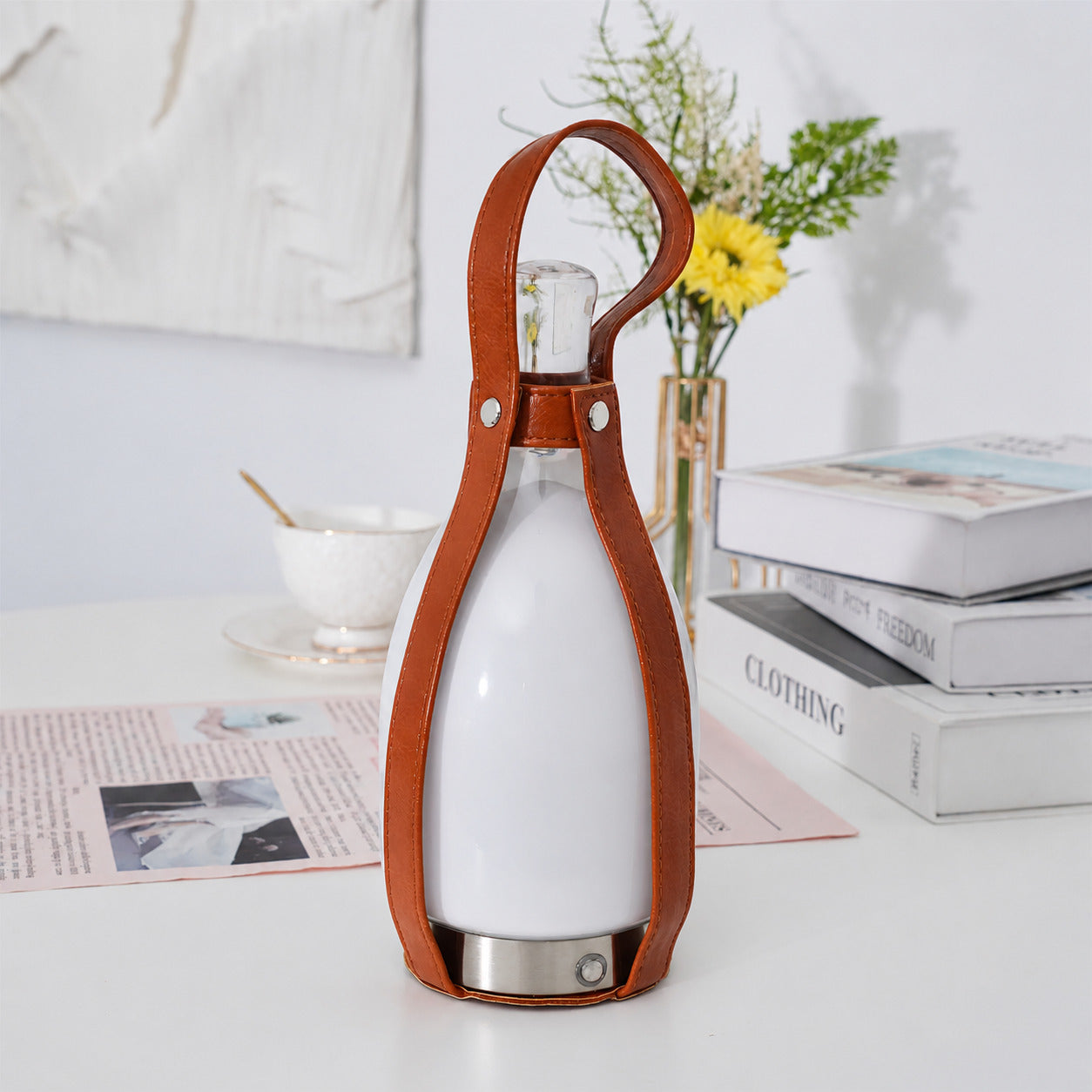 Belle portable table lamp desk reading nook warm glow cordless glass cute American home lifestyle interior styled