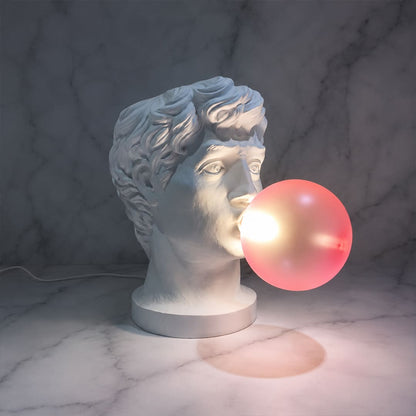 Bolla table lamp contemporary art collector gallery inspired sophisticated interior white resin pink bubble pop art sculptural collectible statement lifestyle interior American home