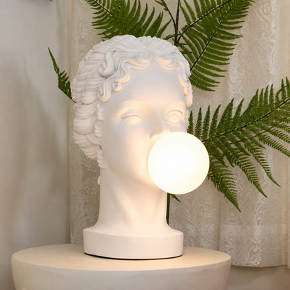 Bolla table lamp Woman modern entryway foyer console table welcome white resin pink bubble pop art sculptural whimsical statement conversation starter lifestyle interior American home