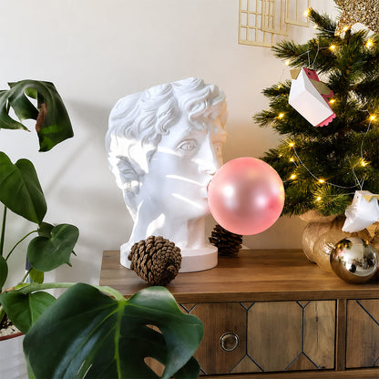 Bolla table lamp Woman modern entryway foyer console table welcome white resin pink bubble pop art sculptural whimsical statement conversation starter lifestyle interior American home